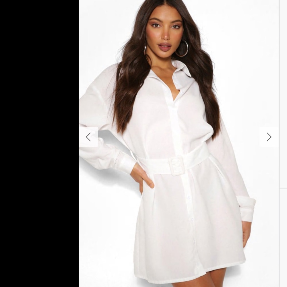Boohoo TALL BELTED BUTTON DOWN WOVEN SHIRT DRESS